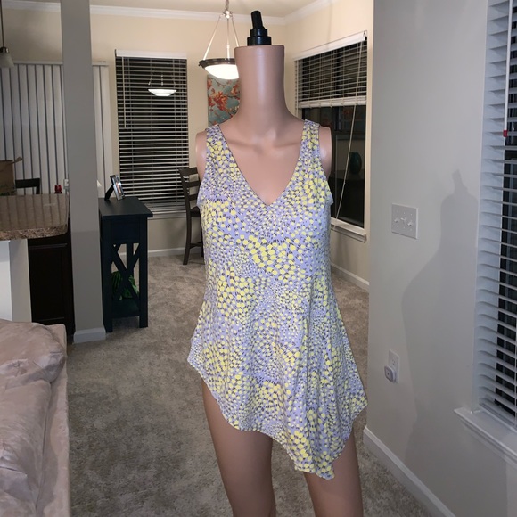 BCBG Paris Tops - BCBG Paris Yellow & Gray Blouse size M